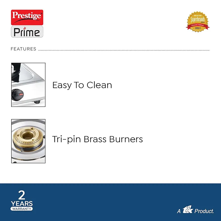 PRESTIGE 40098 PRIME 2B SS GAS STOVE PRESTIGE 40098 PRIME 2B SS GAS STOVE